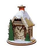 NEW - Ginger Cottages Wooden Ornament - Alpine Time Clock Shoppe